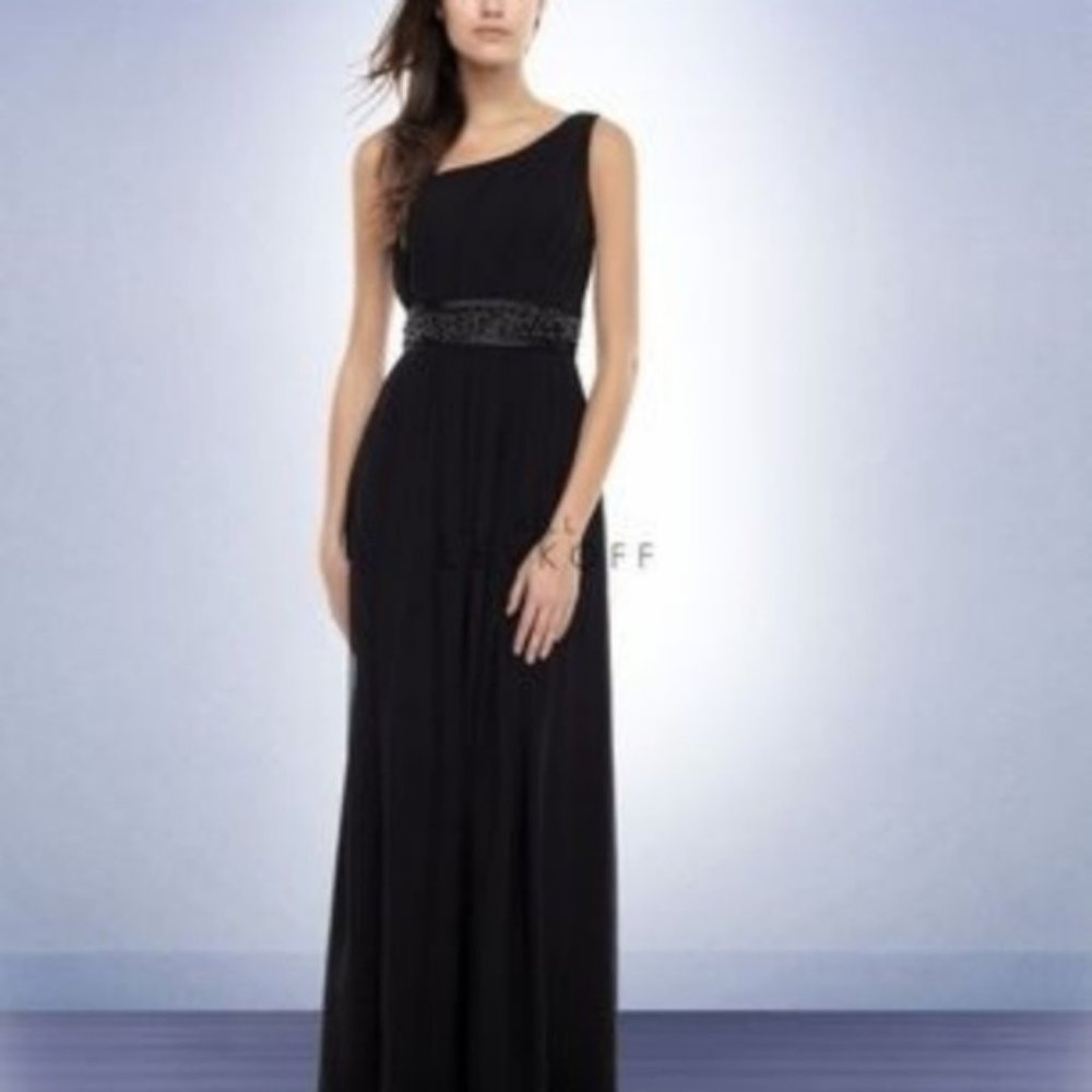 *FINAL PRICE* Elegant Black Chiffon One Shoulder Formal Gown 8
